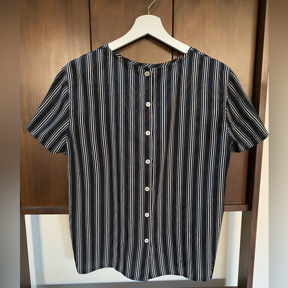 VTG Striped Button Shirt Blouse (Size:M) - Picture 3 of 10